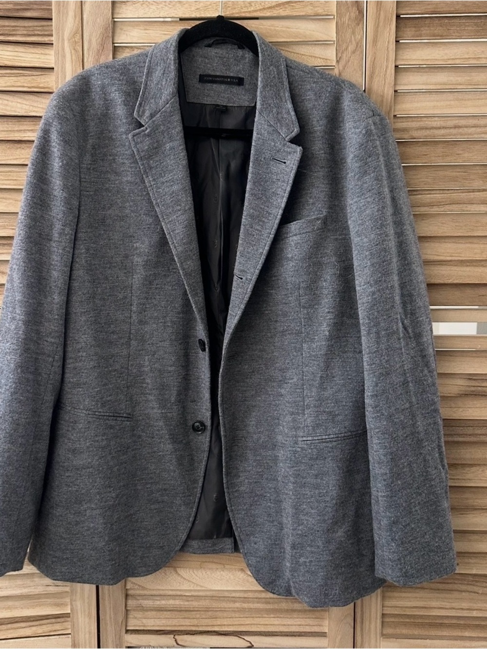 John Varvatos Gray Solid Blazer Single-Breasted 3-Button Notch Lapel 42